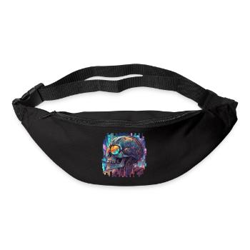 Cyberpunk Skull // NeonByte Cranium - Gürteltasche - Schwarz - Vorne