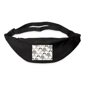 pattern chat - Sac banane - noir - Devant