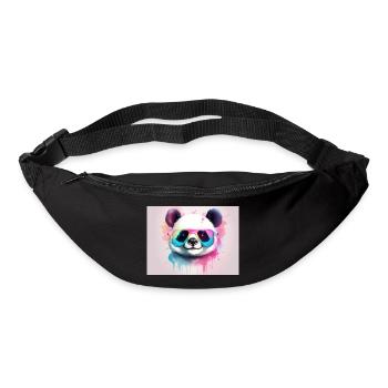 ours avec des lunettes colorées - Sac banane - noir - Devant