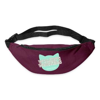 Wolkin's Whiskers- A cat logo - Bum bag - burgundy - Front