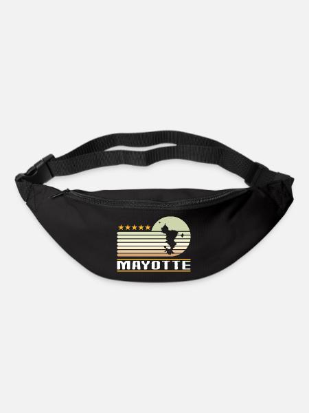 idee cadeau design graphique carte de Mayotte 976 - Sac banane - noir
