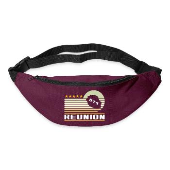 idee cadeau design carte ile de la reunion 974 - Sac banane - bordeaux  - Devant