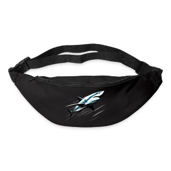 Requin en mouvement - Sac banane - noir - Devant