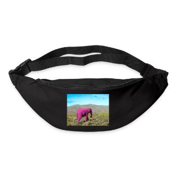 Rosa Elefant in der verlassenen Savanne - Gürteltasche - Schwarz - Vorne