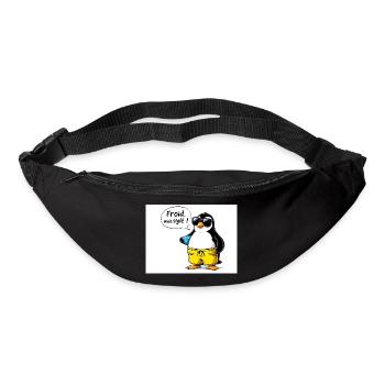Stylish penguin sleeve with glasses - Bum bag - black - Front