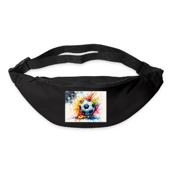 Explosiver Aquarell-Fußball - Gürteltasche - Schwarz - Vorne