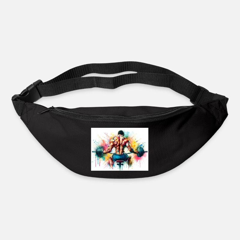 Barbell squat weightlifter - Bum bag - black