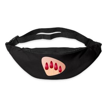 Des ongles rouges élégants au look brillant - Sac banane - noir - Devant