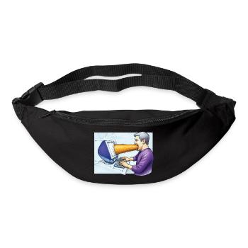 COMPUTER ADDICT MAN - geek & scifi - Sac banane - noir - Devant