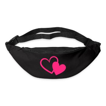 Valentinstag Herz pink rosa Geschenk Valentinstag - Gürteltasche - Schwarz - Vorne