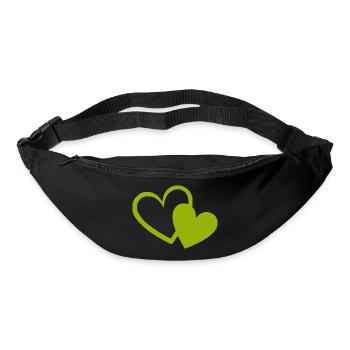 green heart green hearts heart pattern - Bum bag - black - Front