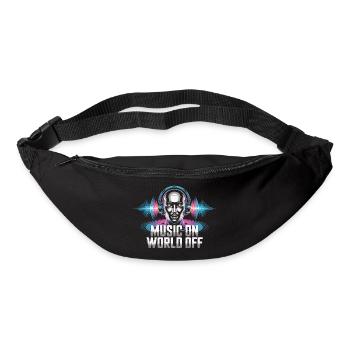 Musik Lover T-Shirt – Music On World Off - Sac banane - noir - Devant
