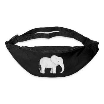 Weißer Elefant Zeichnung - Gürteltasche - Schwarz - Vorne