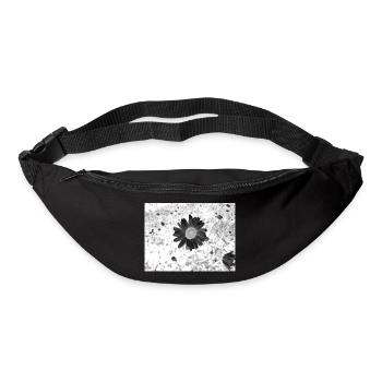Cercle de fleurs monochrome - Sac banane - noir - Devant