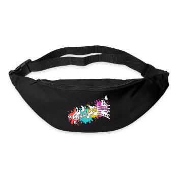 Lustige Katzen Notenlinien Farbkleckse - Gürteltasche - Schwarz - Vorne