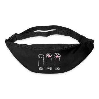 Katze Pfote Katzenpfoten Spiel Stein Papier Schere - Gürteltasche - Schwarz - Vorne