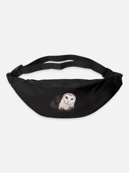 Owl on wood - Bum bag - black