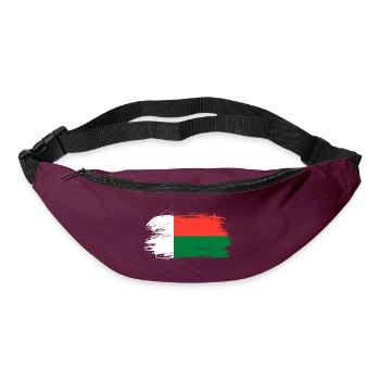 Bannière du drapeau de Madagascar - Sac banane - bordeaux  - Devant