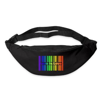 Regenbogen Strichcode, Love is Love - Gürteltasche - Schwarz - Vorne