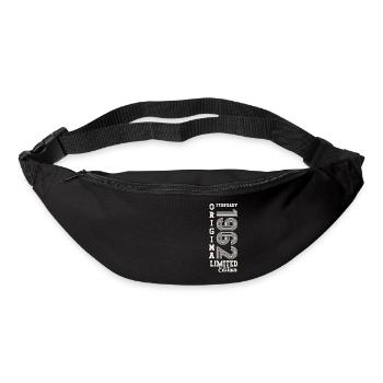 February born 1962 61st birthday gift man - Bum bag - black - Front