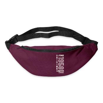65e anniversaire Homme Juin Année 1958 Original - Sac banane - bordeaux  - Devant