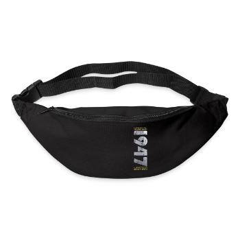 77e anniversaire Original août 1947 Né en 1947 - Sac banane - noir - Devant