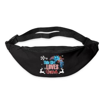 Fille d'amour de Noël de Noël cadeau de Noël - Sac banane - noir - Devant