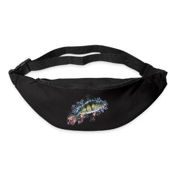 Idée cadeau de perche de pêche - Sac banane - noir - Devant