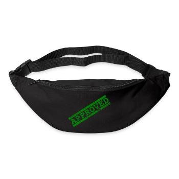 Green APPROVED stamp [t-shirt design] - Bum bag - black - Front