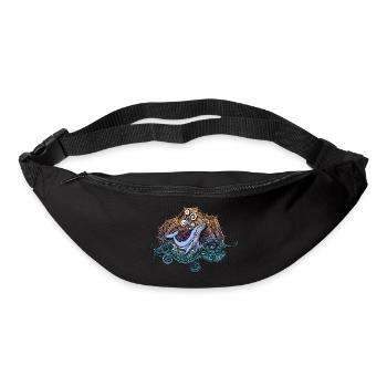 Whale Doodle Design - motif marin dessiné à la main - Sac banane - noir - Devant
