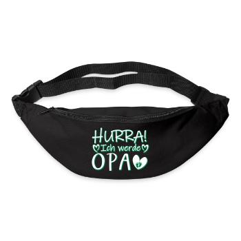 Hurra Ich werde Opa Schwangerschaft Baby Motiv - Gürteltasche - Schwarz - Vorne
