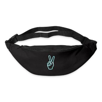 Victory sign icon - Bum bag - black - Front
