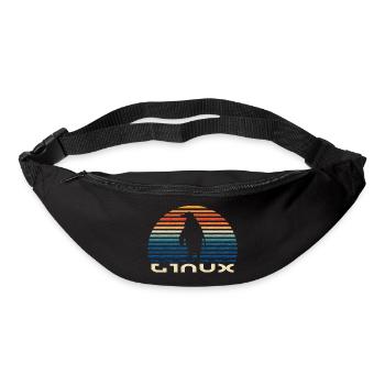 Linux Pinguin Vintage - Gürteltasche - Schwarz - Vorne