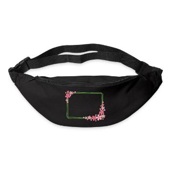 Rahmen mit Blumen - Gürteltasche - Schwarz - Vorne