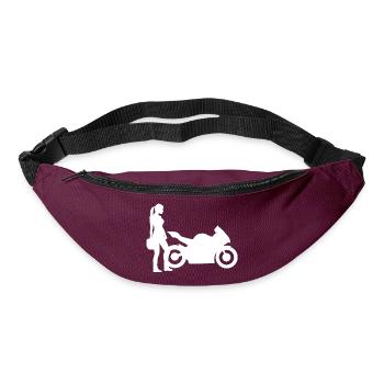 Motorradfahrerin Supersportler Frau Motorrad Dame - Gürteltasche - Burgunderrot - Vorne
