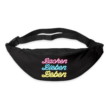 Lachen Lieben Leben - Gürteltasche - Schwarz - Vorne