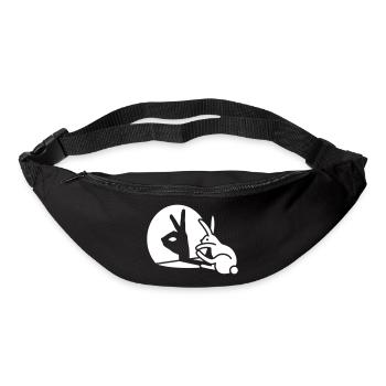 Funny Rabbit Hand Shadow Projection Rabbit - Bum bag - black - Front
