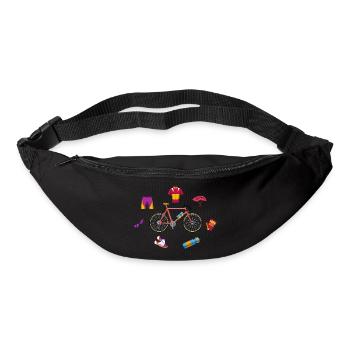 mountain bike climbing heartbeat design - Bum bag - black - Front