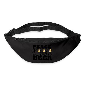 Peace Love Beer - Gürteltasche - Schwarz - Vorne