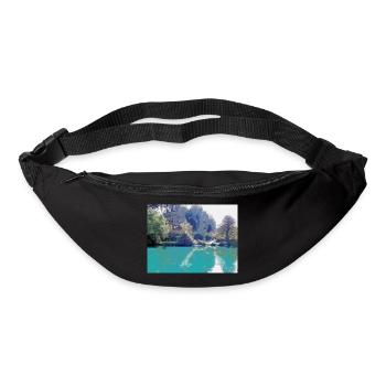 Drawing of Provence - Landscape Fountain of Vaucluse - Bum bag - black - Front