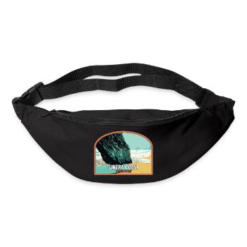 Illustration of Adraga Beach, Sintra Portugal - Bum bag - black - Front