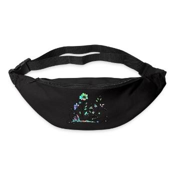 Blumen - Gürteltasche - Schwarz - Vorne