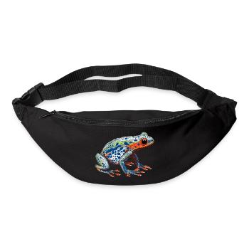 Pfeilgiftfrosch schön coloriert in bunten Farben - Gürteltasche - Schwarz - Vorne