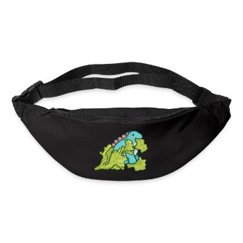 hugadino salad dino, cute dinosaur - Bum bag - black - Front