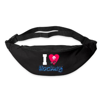 I Love Hockey - 3D Design - Gürteltasche - Schwarz - Vorne