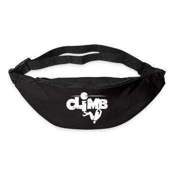 climb klettern Kletterschule Felsen Berge Symbol - Gürteltasche - Schwarz - Vorne