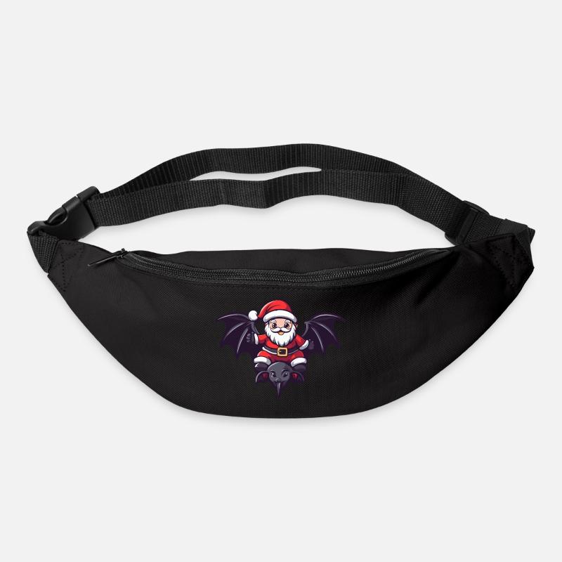 Fledermaus Weihnachtsmann Cartoon - Gürteltasche - Schwarz