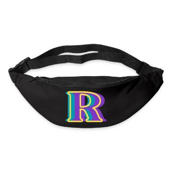 Multicolored letter r - Bum bag - black - Front