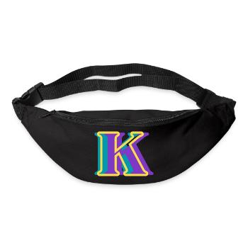 Multicolored letter k - Bum bag - black - Front