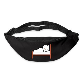 Vogel schläft Bett müde Nacht erholen Decke Faul - Gürteltasche - Schwarz - Vorne